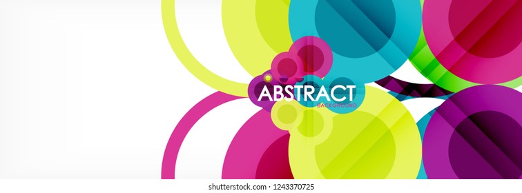 Abstract colorful geometric composition - multicolored circle background, vector illustration