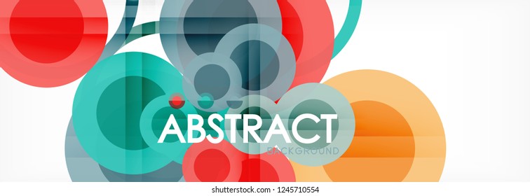 Abstract colorful geometric composition - multicolored circle background, vector illustration