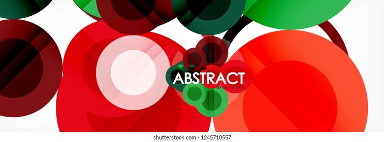 Composición geométrica coloreada abstracta - fondo de círculo multicolor, ilustración vectorial