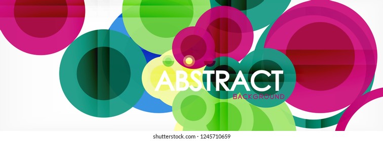 Abstract colorful geometric composition - multicolored circle background, vector illustration