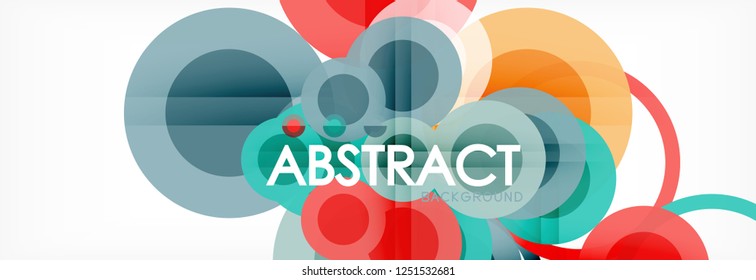 Abstract colorful geometric composition - multicolored circle background, vector illustration