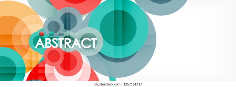 Abstract colorful geometric composition - multicolored circle background, vector illustration