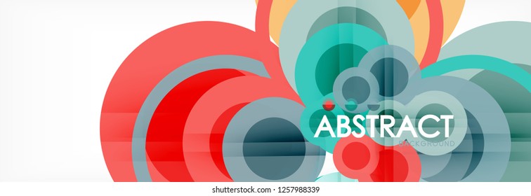 Abstract colorful geometric composition - multicolored circle background, vector illustration