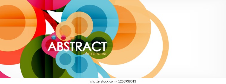Abstract colorful geometric composition - multicolored circle background, vector illustration
