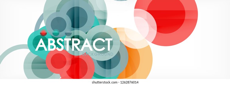 Abstract colorful geometric composition - multicolored circle background, vector illustration