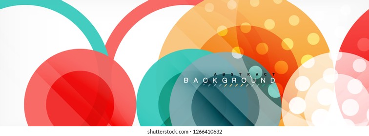 Abstract colorful geometric composition - multicolored circle background, vector illustration