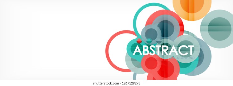 Abstract colorful geometric composition - multicolored circle background, vector illustration