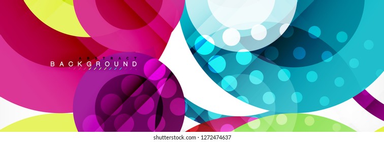 Composición geométrica coloreada abstracta - fondo de círculo multicolor, ilustración vectorial