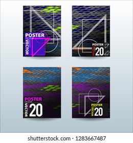 Abstract Colorful Geometric and Curvy pattern background Vector illustration. Set of Abstract background for Cover, Poster, and print in Eps 10