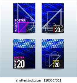 Abstract Colorful Geometric and Curvy pattern background Vector illustration. Set of Abstract background for Cover, Poster, and print in Eps 10