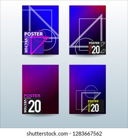 Abstract Colorful Geometric and Curvy pattern background Vector illustration. Set of Abstract background for Cover, Poster, and print in Eps 10