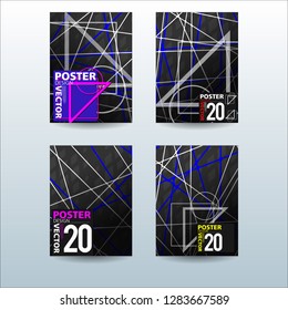 Abstract Colorful Geometric and Curvy pattern background Vector illustration. Set of Abstract background for Cover, Poster, and print in Eps 10