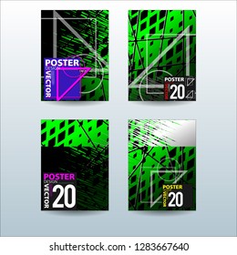 Abstract Colorful Geometric and Curvy pattern background Vector illustration. Set of Abstract background for Cover, Poster, and print in Eps 10