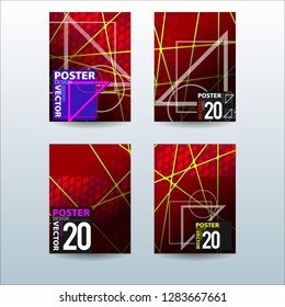 Abstract Colorful Geometric and Curvy pattern background Vector illustration. Set of Abstract background for Cover, Poster, and print in Eps 10