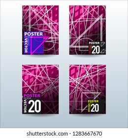 Abstract Colorful Geometric and Curvy pattern background Vector illustration. Set of Abstract background for Cover, Poster, and print in Eps 10