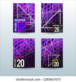Abstract Colorful Geometric and Curvy pattern background Vector illustration. Set of Abstract background for Cover, Poster, and print in Eps 10