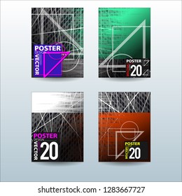 Abstract Colorful Geometric and Curvy pattern background Vector illustration. Set of Abstract background for Cover, Poster, and print in Eps 10