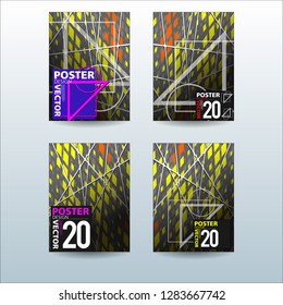 Abstract Colorful Geometric and Curvy pattern background Vector illustration. Set of Abstract background for Cover, Poster, and print in Eps 10