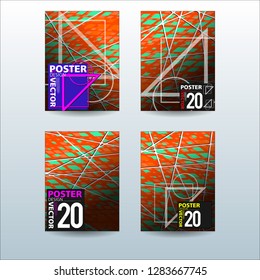 Abstract Colorful Geometric and Curvy pattern background Vector illustration. Set of Abstract background for Cover, Poster, and print in Eps 10