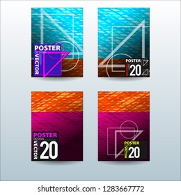 Abstract Colorful Geometric and Curvy pattern background Vector illustration. Set of Abstract background for Cover, Poster, and print in Eps 10