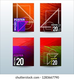 Abstract Colorful Geometric and Curvy pattern background Vector illustration. Set of Abstract background for Cover, Poster, and print in Eps 10
