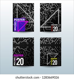 Abstract Colorful Geometric and Curvy pattern background Vector illustration. Set of Abstract background for Cover, Poster, and print in Eps 10