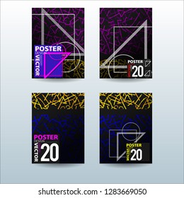 Abstract Colorful Geometric and Curvy pattern background Vector illustration. Set of Abstract background for Cover, Poster, and print in Eps 10