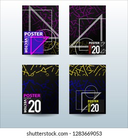Abstract Colorful Geometric and Curvy pattern background Vector illustration. Set of Abstract background for Cover, Poster, and print in Eps 10