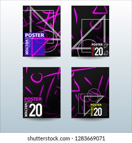 Abstract Colorful Geometric and Curvy pattern background Vector illustration. Set of Abstract background for Cover, Poster, and print in Eps 10