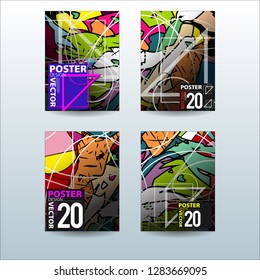 Abstract Colorful Geometric and Curvy pattern background Vector illustration. Set of Abstract background for Cover, Poster, and print in Eps 10