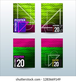 Abstract Colorful Geometric and Curvy pattern background Vector illustration. Set of Abstract background for Cover, Poster, and print in Eps 10
