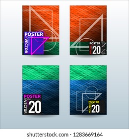Abstract Colorful Geometric and Curvy pattern background Vector illustration. Set of Abstract background for Cover, Poster, and print in Eps 10
