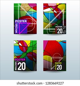 Abstract Colorful Geometric and Curvy pattern background Vector illustration. Set of Abstract background for Cover, Poster, and print in Eps 10