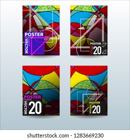 Abstract Colorful Geometric and Curvy pattern background Vector illustration. Set of Abstract background for Cover, Poster, and print in Eps 10
