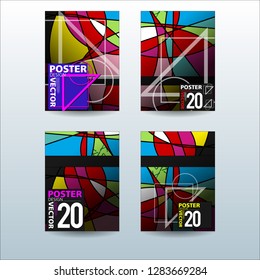 Abstract Colorful Geometric and Curvy pattern background Vector illustration. Set of Abstract background for Cover, Poster, and print in Eps 10