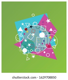 abstract colorful geometric decoration poster