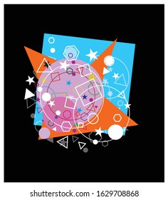 abstract colorful geometric decoration poster