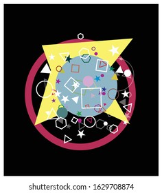 abstract colorful geometric decoration poster