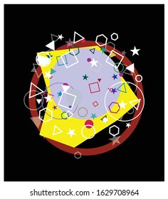 abstract colorful geometric decoration poster