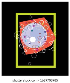 abstract colorful geometric decoration poster