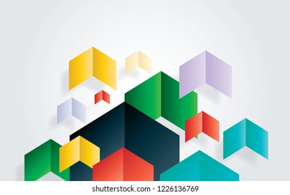 Abstract colorful geometric design vector
