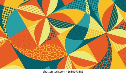  Abstraktes bunter geometrisches Design. Vektorillustration. Kann für Werbung, Marketing, Präsentation verwendet werden.