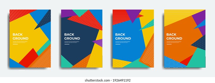 Abstract colorful geometric design vector with pop up colors, typography and patterns, can be used for cover, wallpaper, poster, social media, book page layout, etc