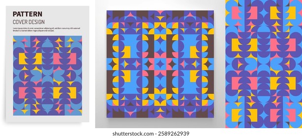 Abstract colorful geometric design. Vector illustration. Pattern can be used as a template for brochure, annual report, magazine, poster, presentation, flyer and banner.