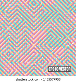 Abstract Colorful Geometric Diagonal Stripes With Paint Splash Seamless Pattern