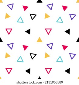 Resumen. El patrón de elementos geométricos coloridos no tiene fisuras. diseño para almohadas, papel, moda, ropa, tela, envoltura de regalo. Vector.