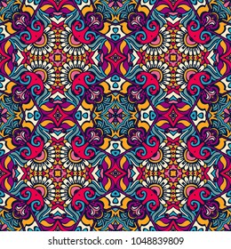 Abstract colorful geometric ethnic seamless pattern ornamental