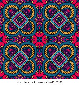 Abstract colorful geometric ethnic seamless pattern ornamental