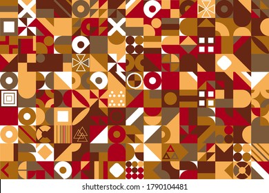 Abstract colorful geometric figures background. Flat minimal style. Template for your design, wallpaper, banner, poster, flyer.