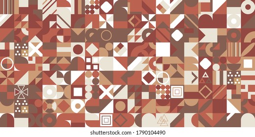 Abstrakter bunter geometrischer Hintergrund. Flacher minimaler Stil. Vorlage für Ihr Design, Tapete, Banner, Poster, Flyer.